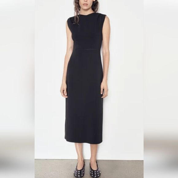 Zara Dresses & Skirts - Zara Black WOOL Midi Dress